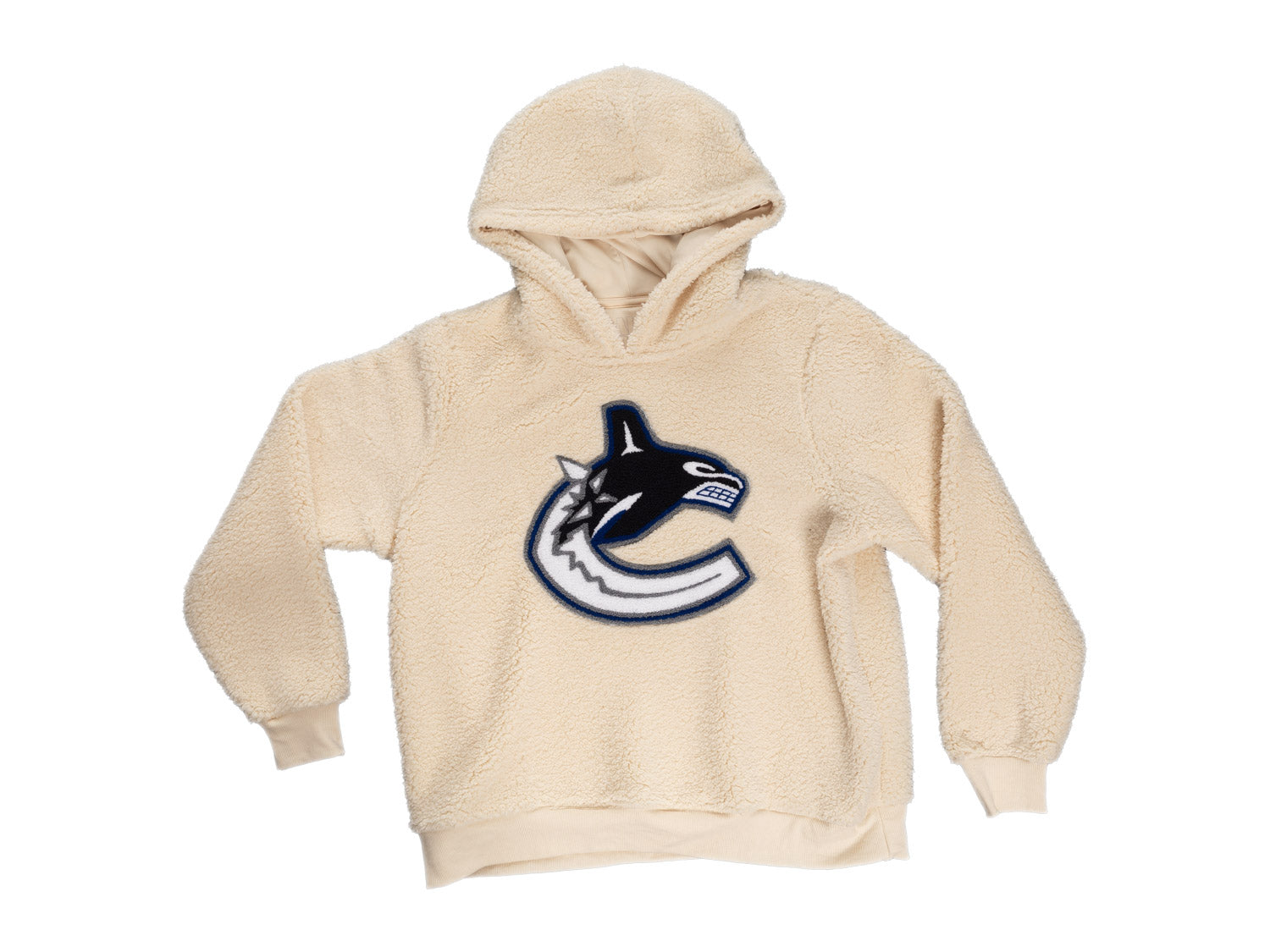 Vancouver Canucks Ladies Sherpa Hoodie with Premium Chenille Logo