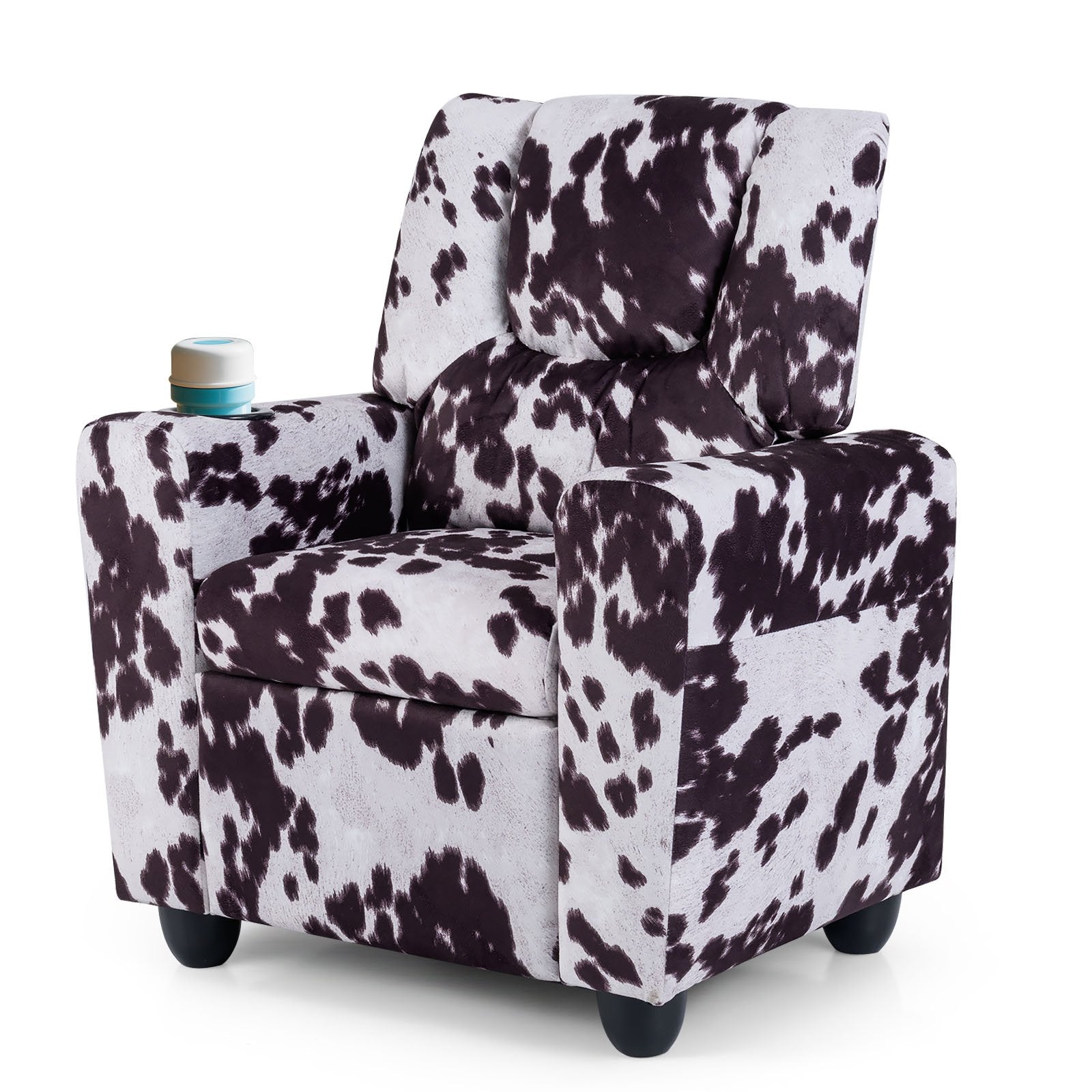 Kids Recliner Chair Push Back Toddler Reclining Armchair with Cup Holder-White