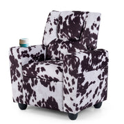 Kids Recliner Chair Push Back Toddler Reclining Armchair with Cup Holder-White