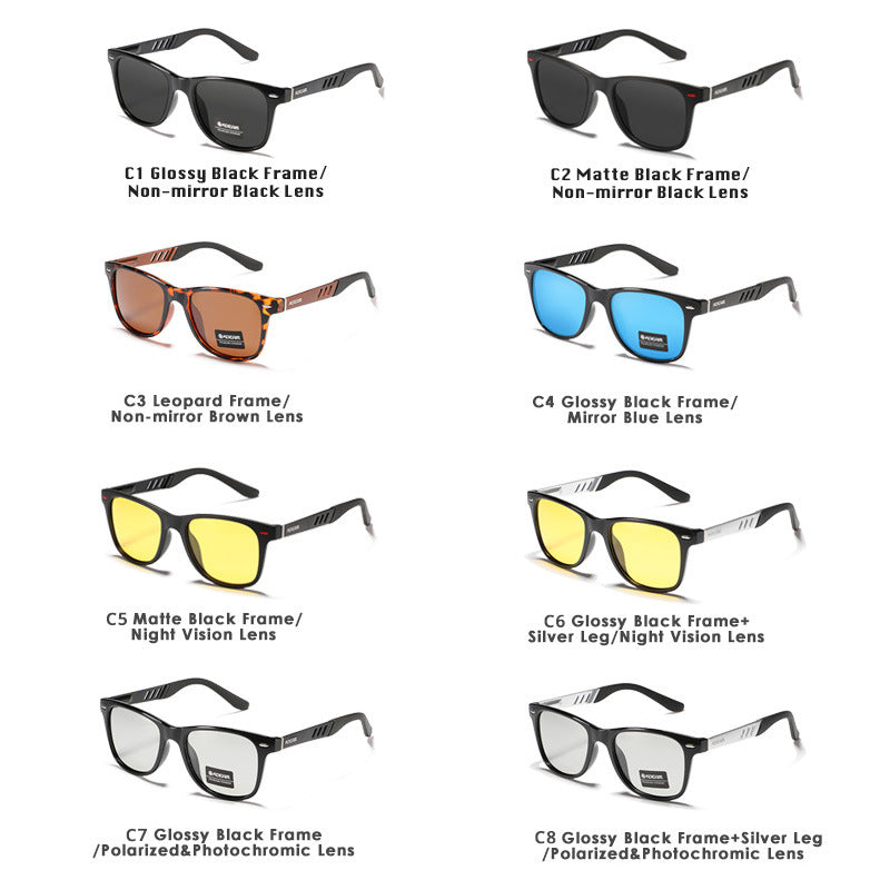 Polarized Metal Beach Vacation Glasses Color-changing Night Vision