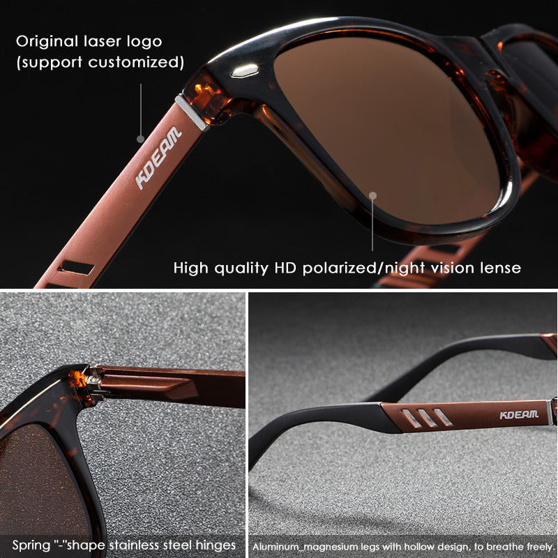 Polarized Metal Beach Vacation Glasses Color-changing Night Vision