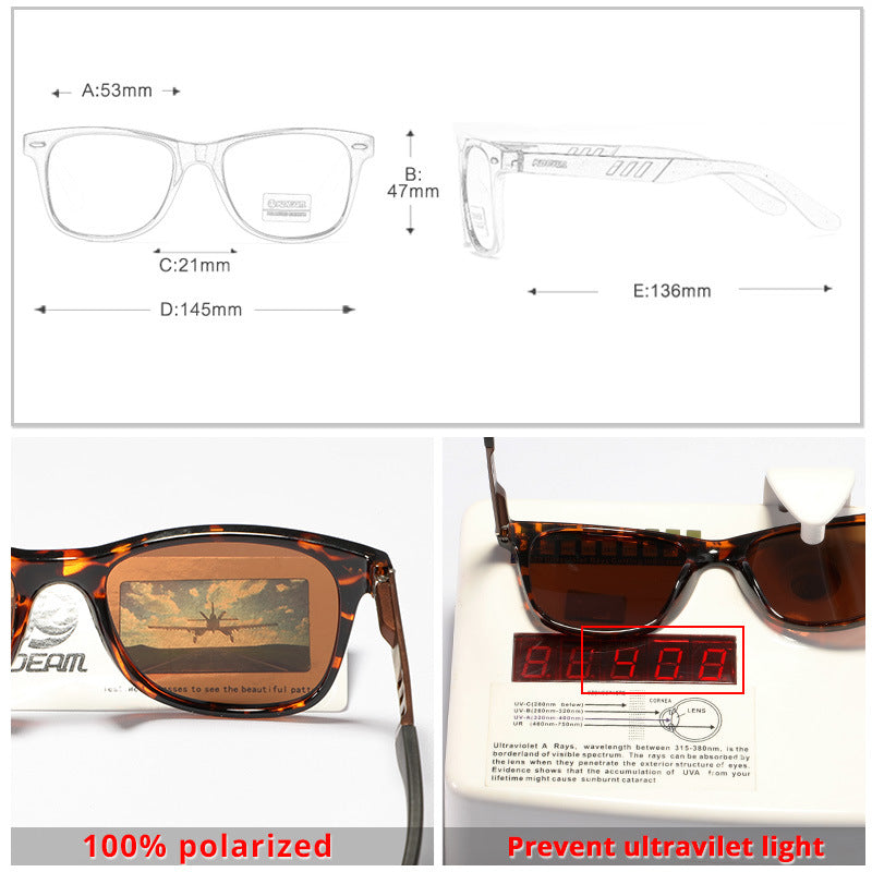 Polarized Metal Beach Vacation Glasses Color-changing Night Vision