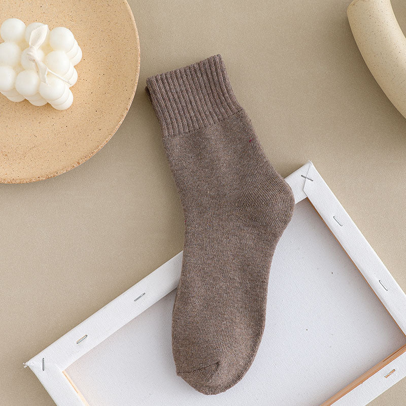Autumn And Winter Thickening Men's Socks Terry Middle Tube Napping Winter Warm