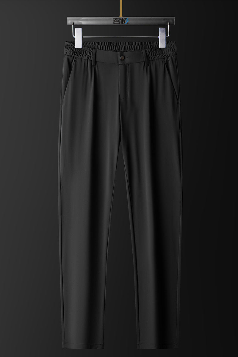 Men's Ice Silk Stretch Breathable Solid Color Trousers