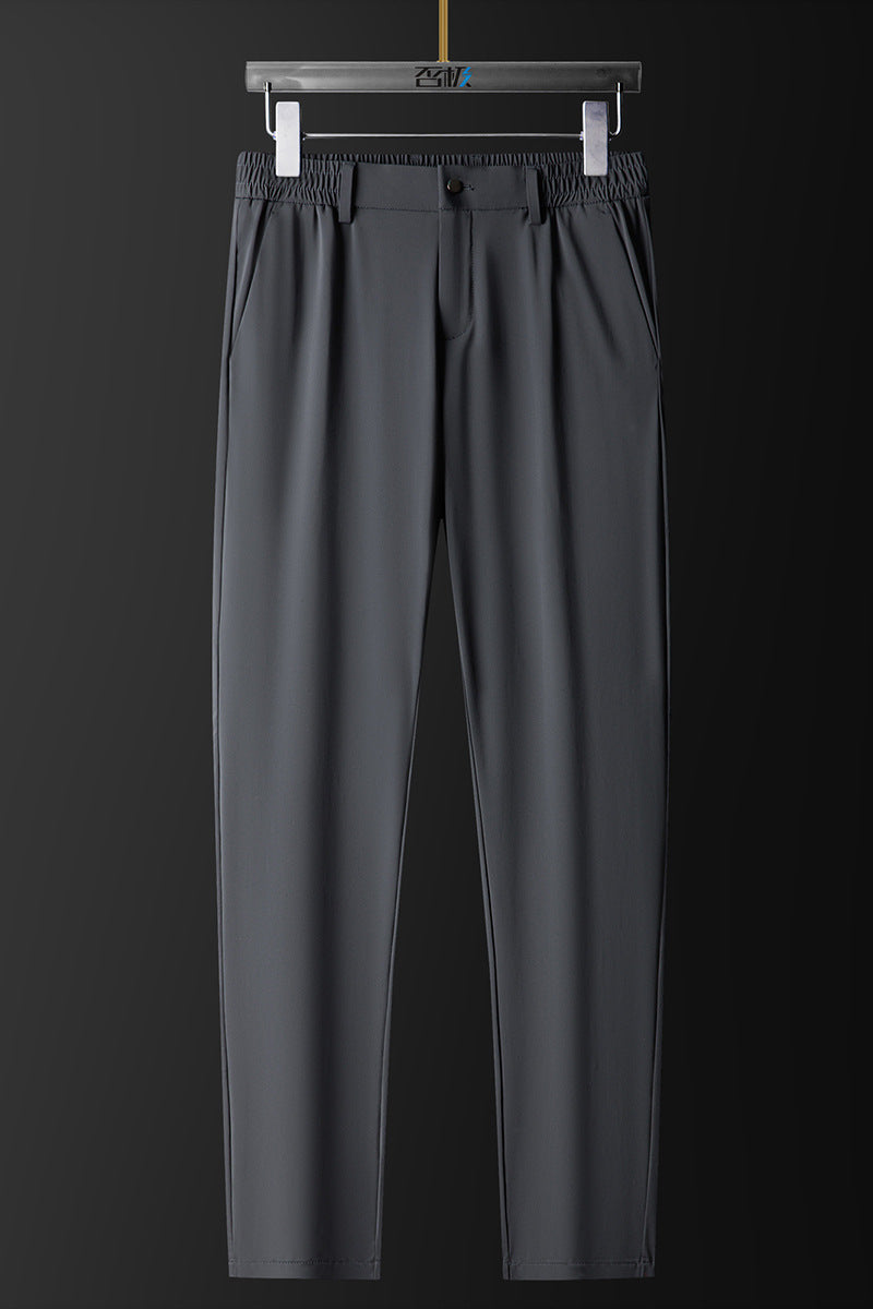 Men's Ice Silk Stretch Breathable Solid Color Trousers