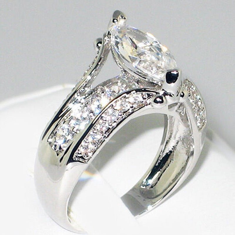 Design Zircon Inlaid Ring Female Wedding Fashion Match Ring Ornament