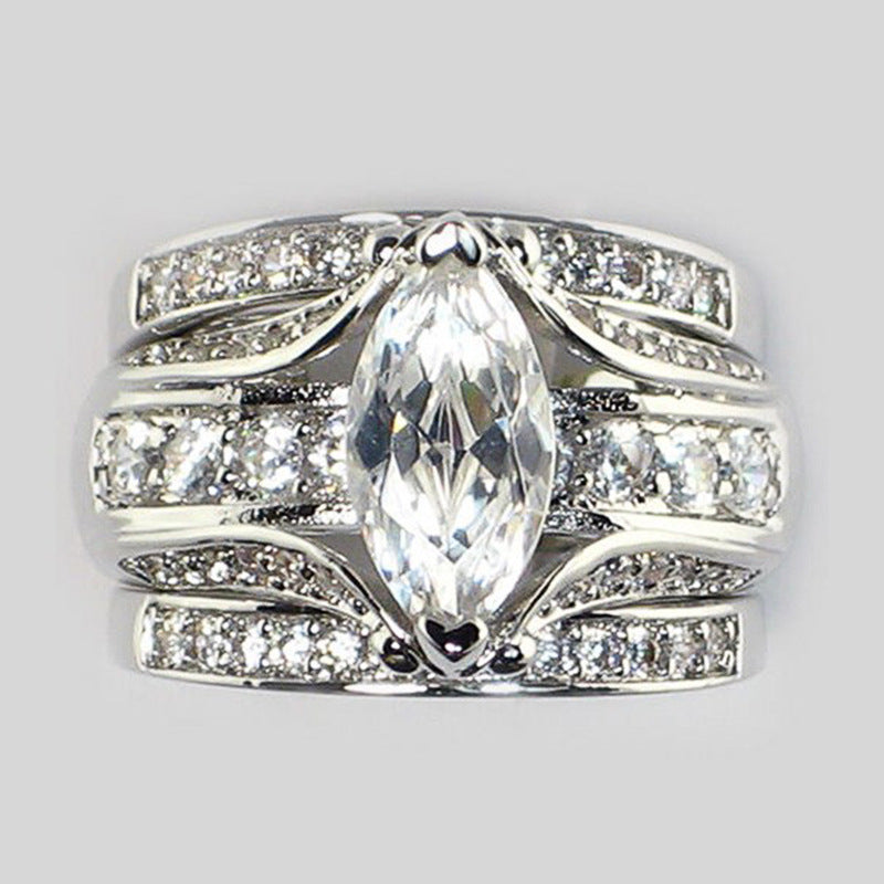 Design Zircon Inlaid Ring Female Wedding Fashion Match Ring Ornament