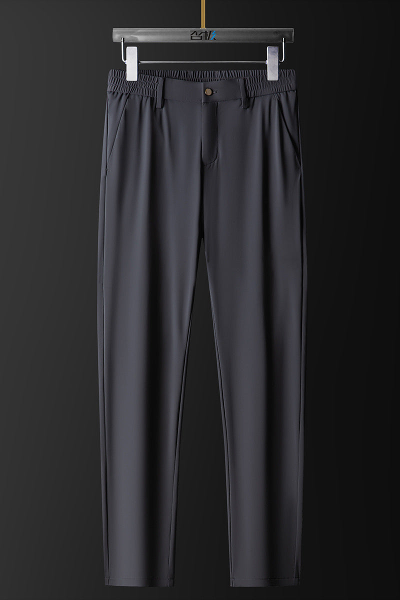Men's Ice Silk Stretch Breathable Solid Color Trousers