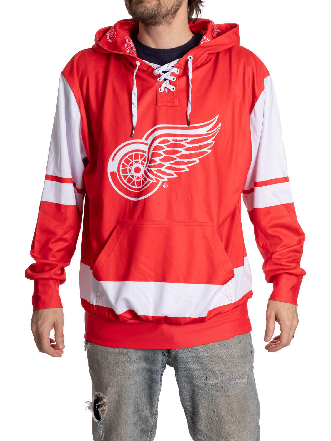 Detroit Red Wings Hockey Lace Hoodie