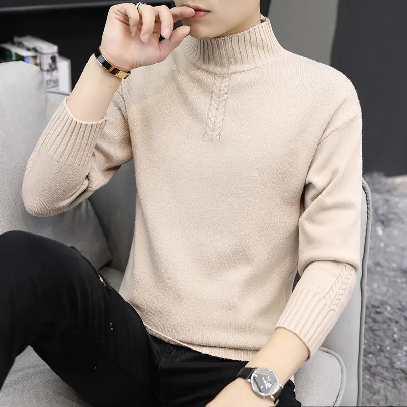 Men's Chic Solid Half-Neck Sweater