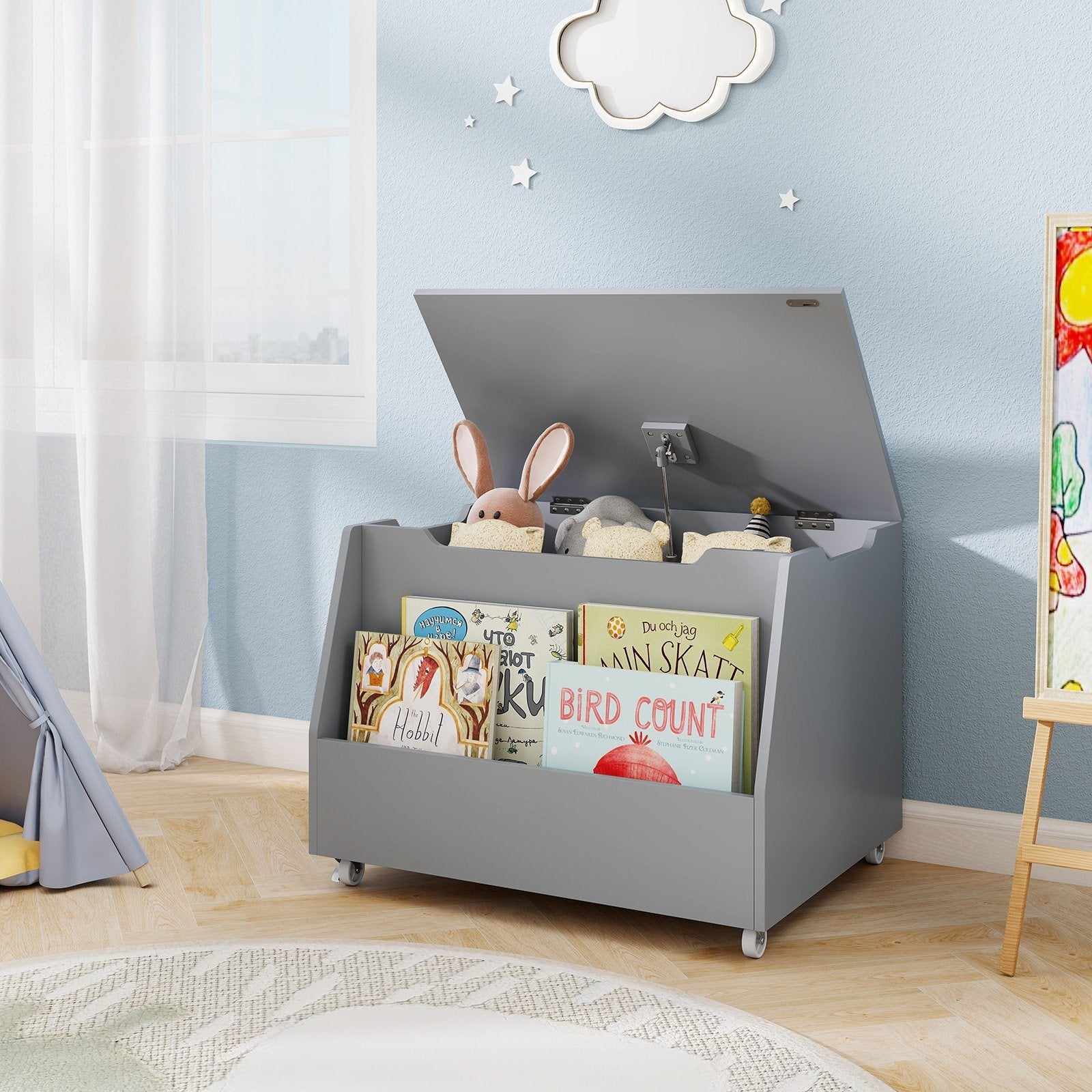 Set of 2 Piece Artificial Tree-Gray