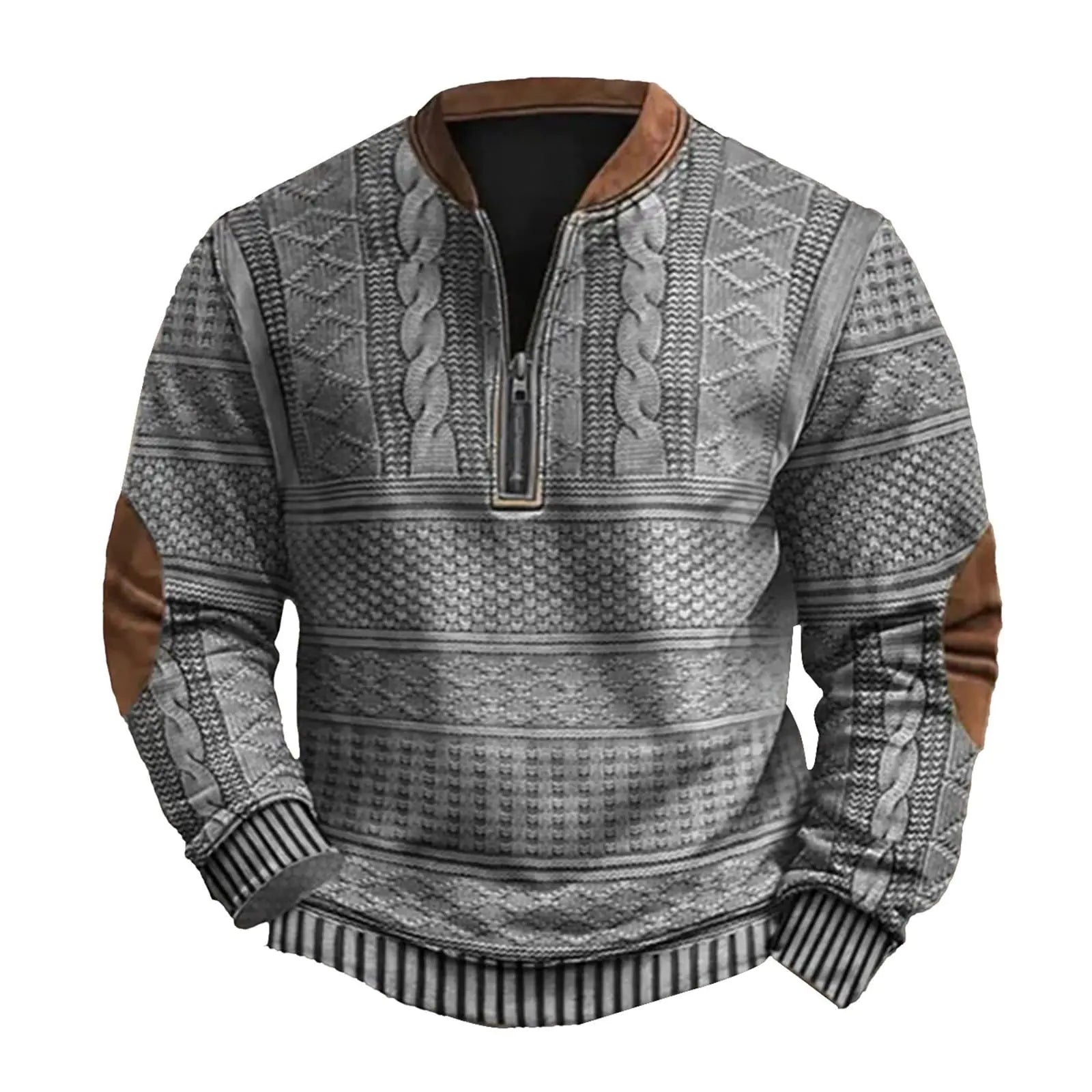 Men's Fall Henley Pullover Sweater