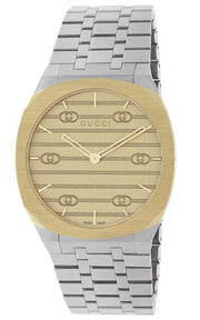 GUCCI 'GUCCI 25H' Steel and 18k Gold Plated Watch YA163403