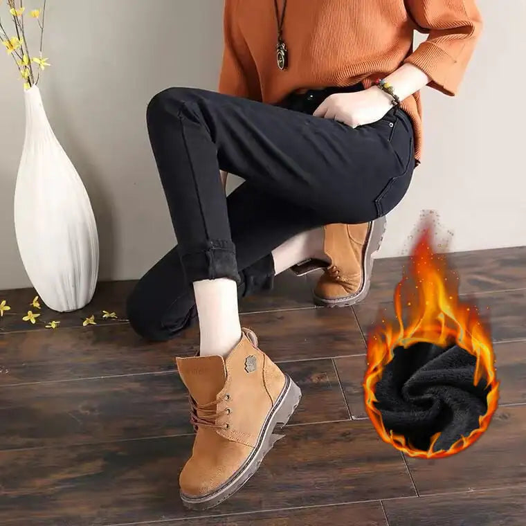 Cozy High-Waist Winter Jeans