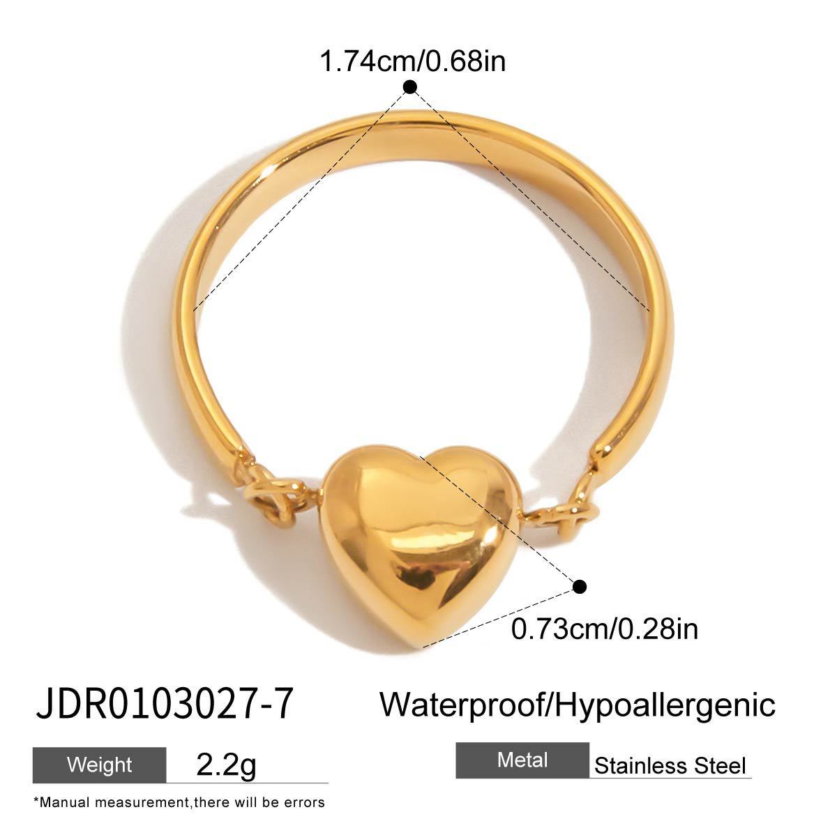 European And American Oil Dripping Rhinestone Titanium Steel Love Heart Earrings Light Luxury High Sense Ear Clip