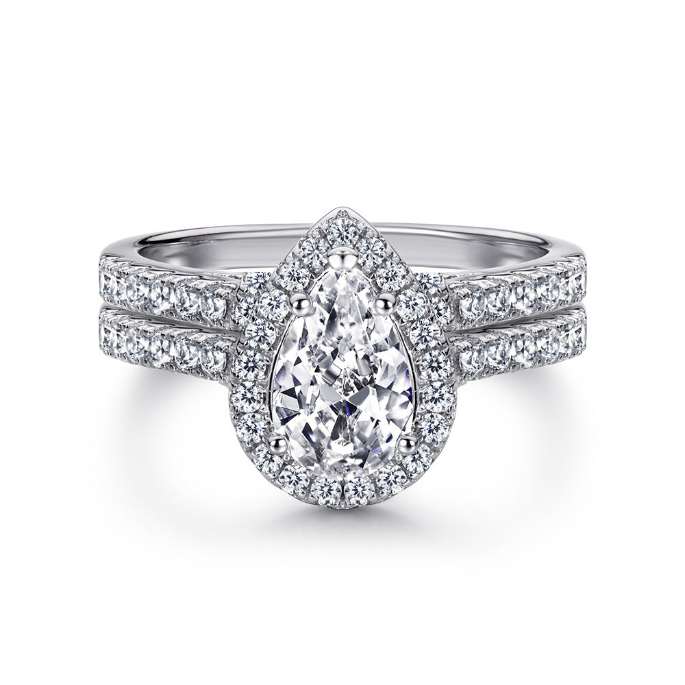 European And American Zircon Silver Ring Fashion Jewelry Women