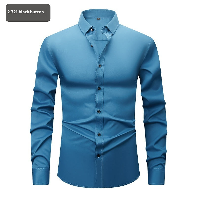 Fashion Personality Four-sided Stretch Shirt Men's Long Sleeve