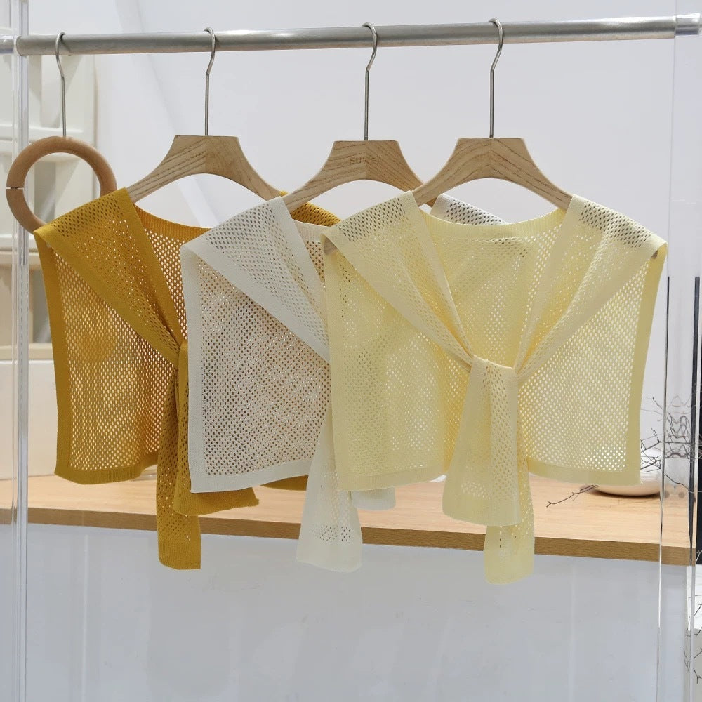 Knitted Shawl Matching Shirt Skirt Outer T-shirt Small Waistcoat