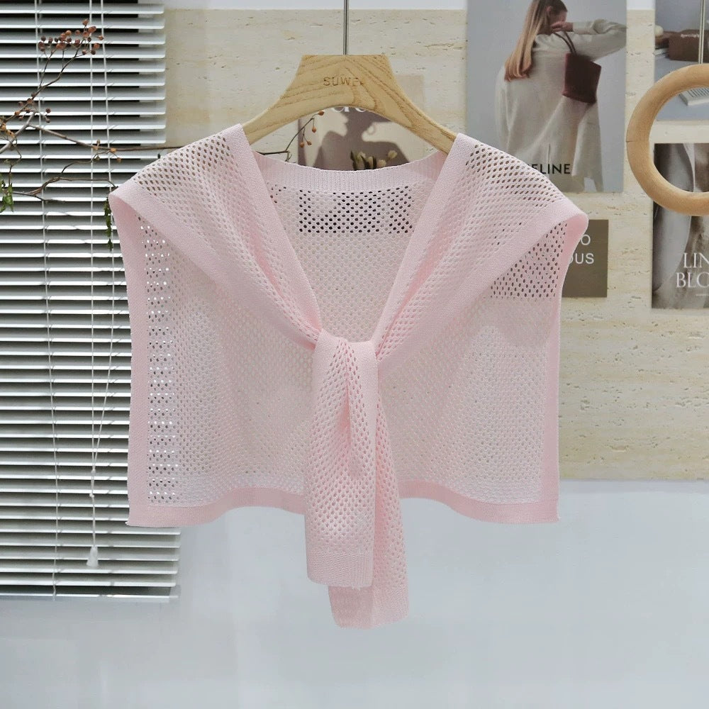 Knitted Shawl Matching Shirt Skirt Outer T-shirt Small Waistcoat