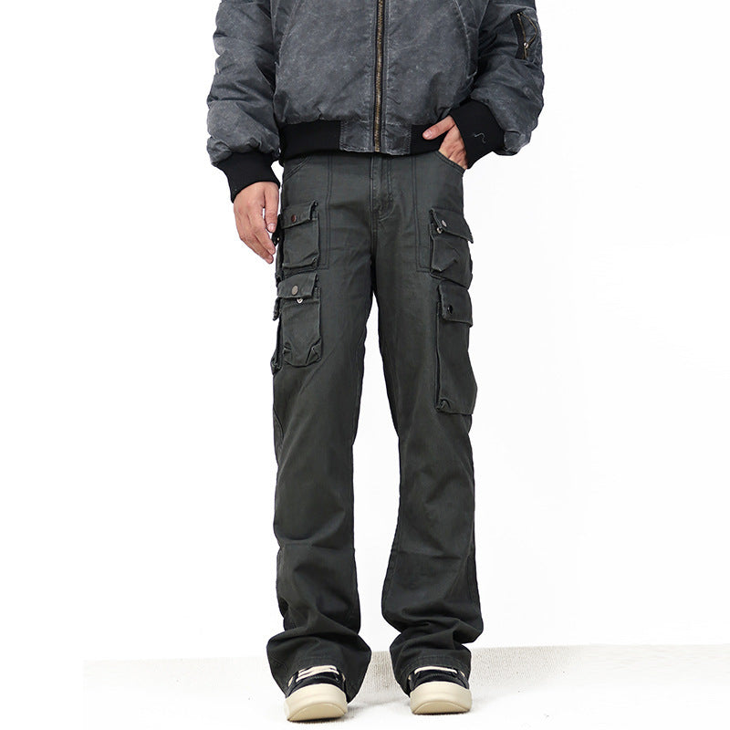 Multi-pocket All-match High Street Slightly Flared Workwear Casual Pants