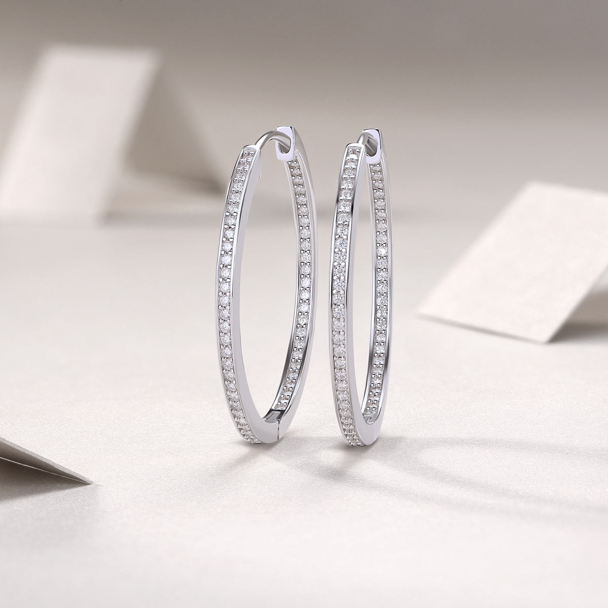 Moon Sea - Fashionable And Luxurious Diamond Jewelry Set With Moissanite S925 Sterling Silver And Platinum-plated Stud Earrings