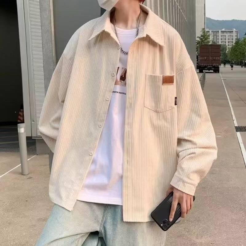 Men's Loose American Retro Corduroy Shirt