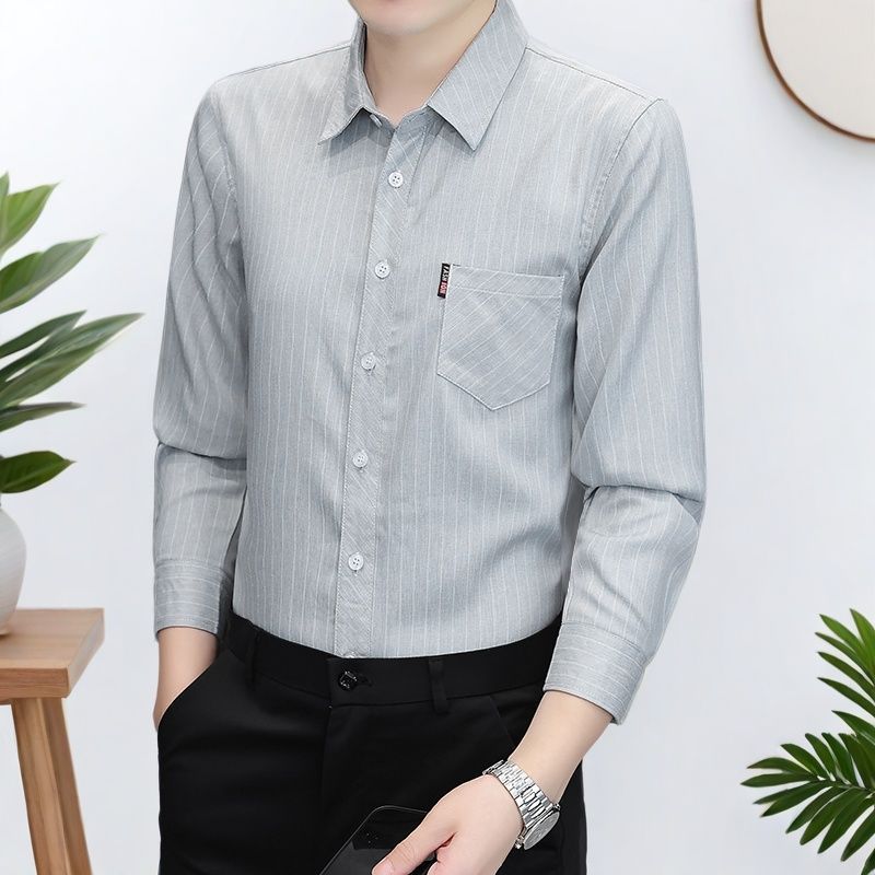 Striped Youth Korean Slim Fit Casual All-match Shirt