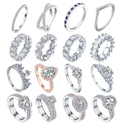 European And American Zircon Silver Ring Fashion Jewelry Women