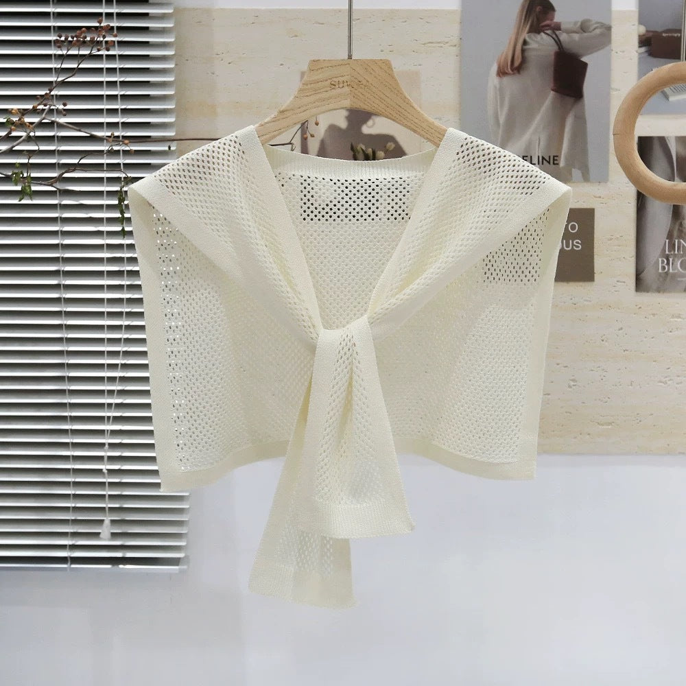 Knitted Shawl Matching Shirt Skirt Outer T-shirt Small Waistcoat