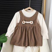 Baby Girl Round-neck Long-sleeved Dress Suit