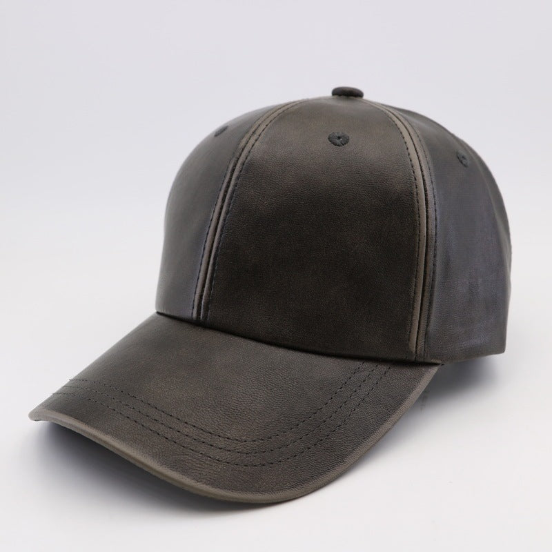 Washed And Worn PU Fashion All-match Street Travel Hard Top Peak Cap Baseball
