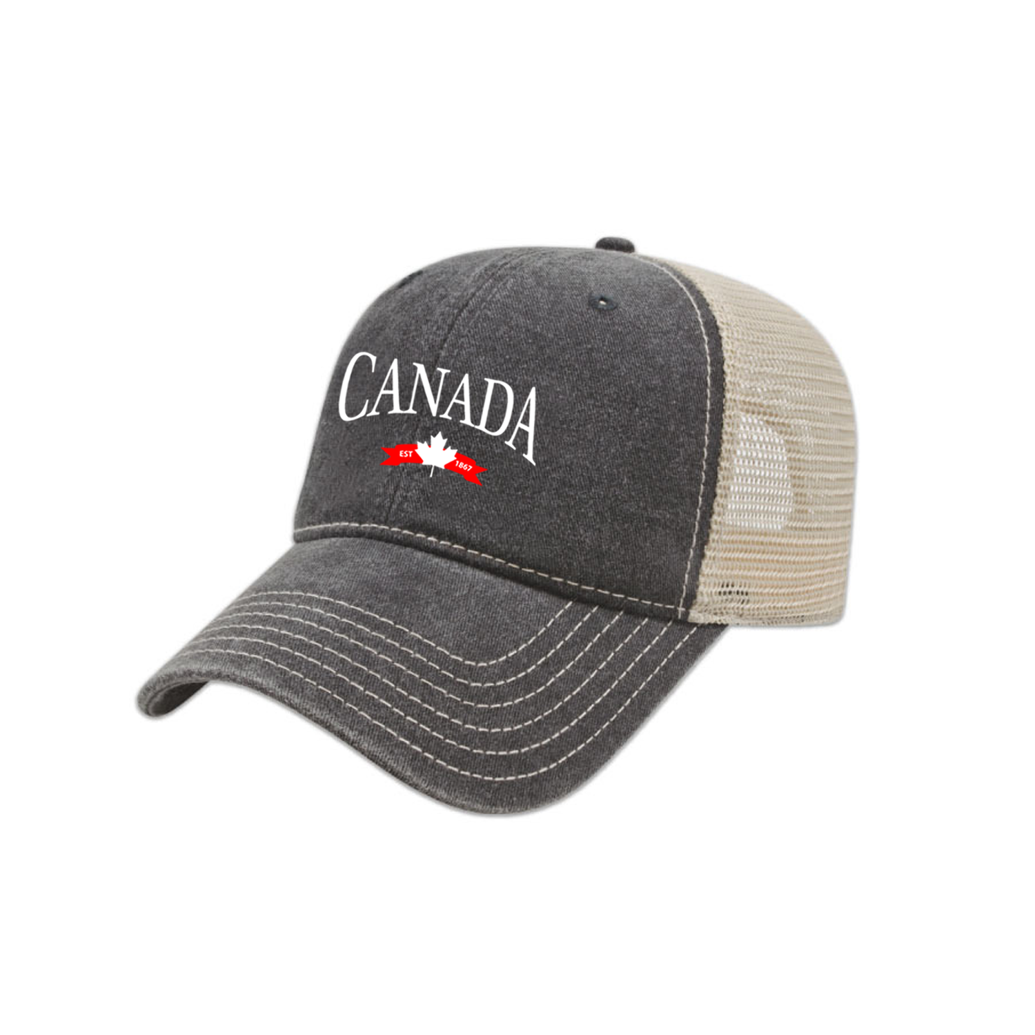 CANADA VARSITY EMBROIDERED VINTAGE TRUCKER CAP