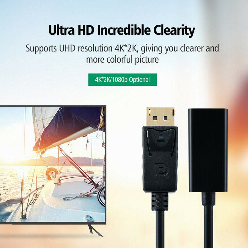 DP Displayport Male To HDMI Female Cable Converter