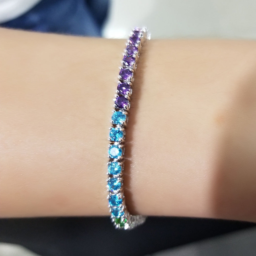 Ornament Minimalist Hip Hop Bracelet Copper Color Zircon