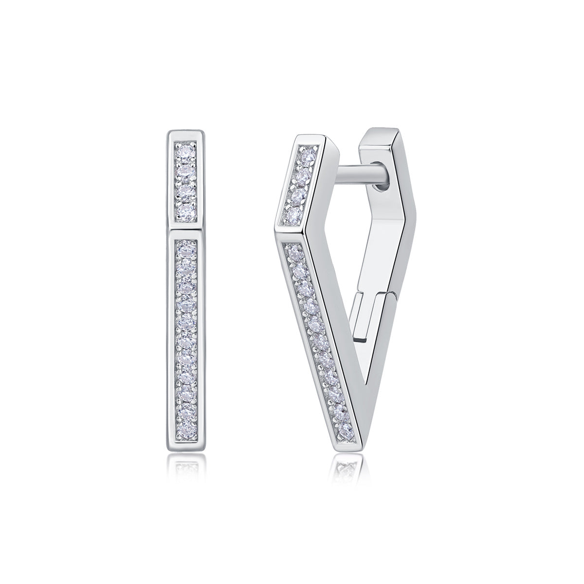 Coronation - Fashionable And Luxurious Diamond Jewelry Set With Moissanite S925 Sterling Silver And Platinum-plated Stud Earrings