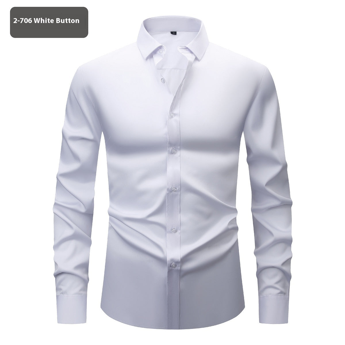 Fashion Personality Four-sided Stretch Shirt Men's Long Sleeve