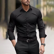 Fashion Personality Four-sided Stretch Shirt Men's Long Sleeve