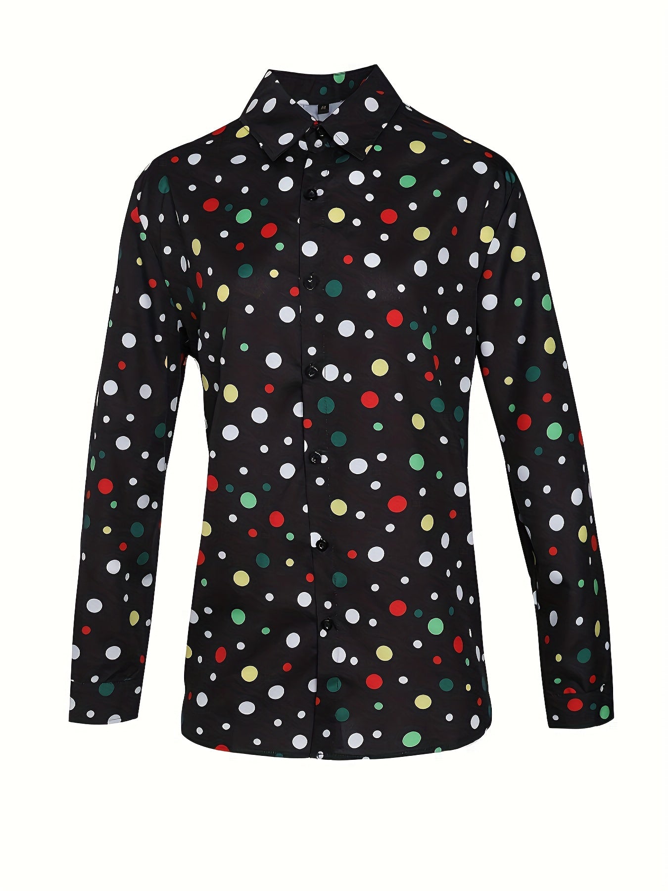 A Casual And Versatile Long-sleeved Shirt With Polka Dot Prints For Teenagers And Men