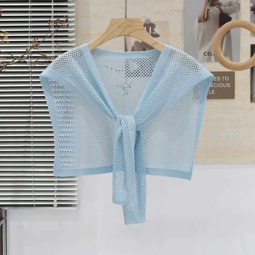 Knitted Shawl Matching Shirt Skirt Outer T-shirt Small Waistcoat