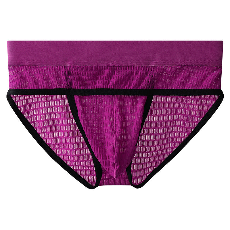 New Men's Sexy Lace Briefs Flirting Mid-rise Underwear U Pouch