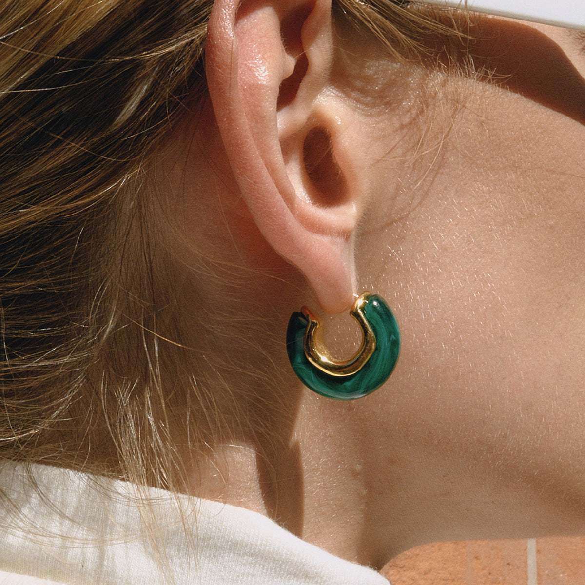 Maillard Resin Earrings Special Interest Light Luxury Stainless Steel
