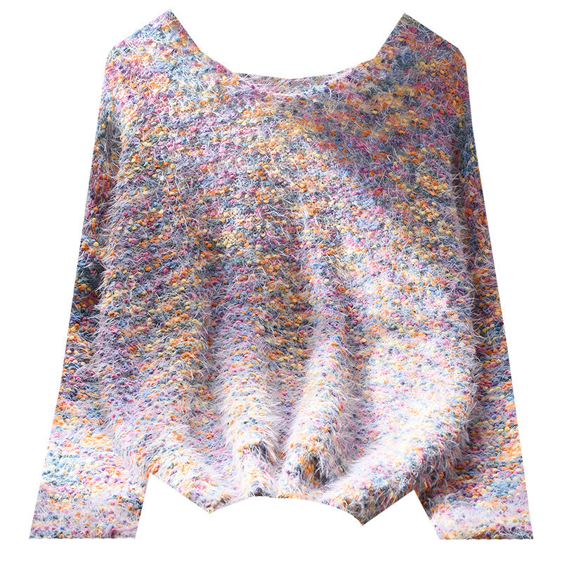 Versatile Long Sleeve Loose Color Pullover