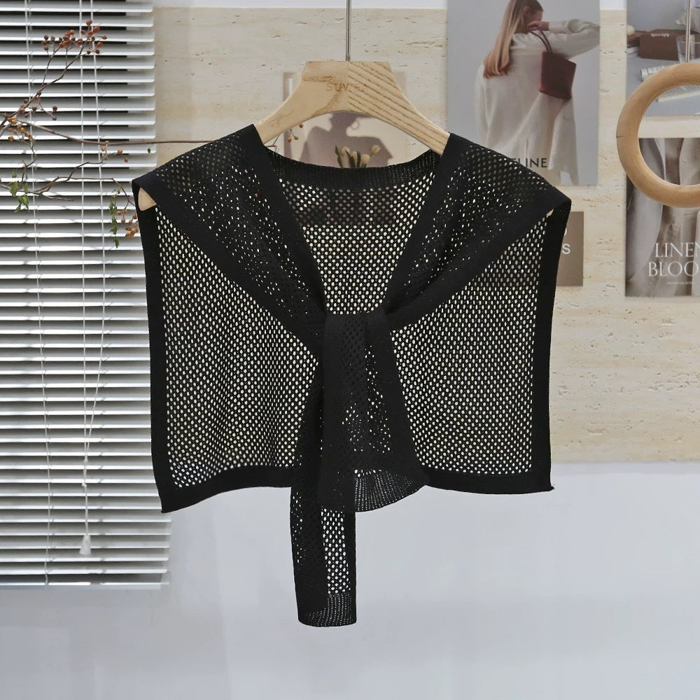 Knitted Shawl Matching Shirt Skirt Outer T-shirt Small Waistcoat