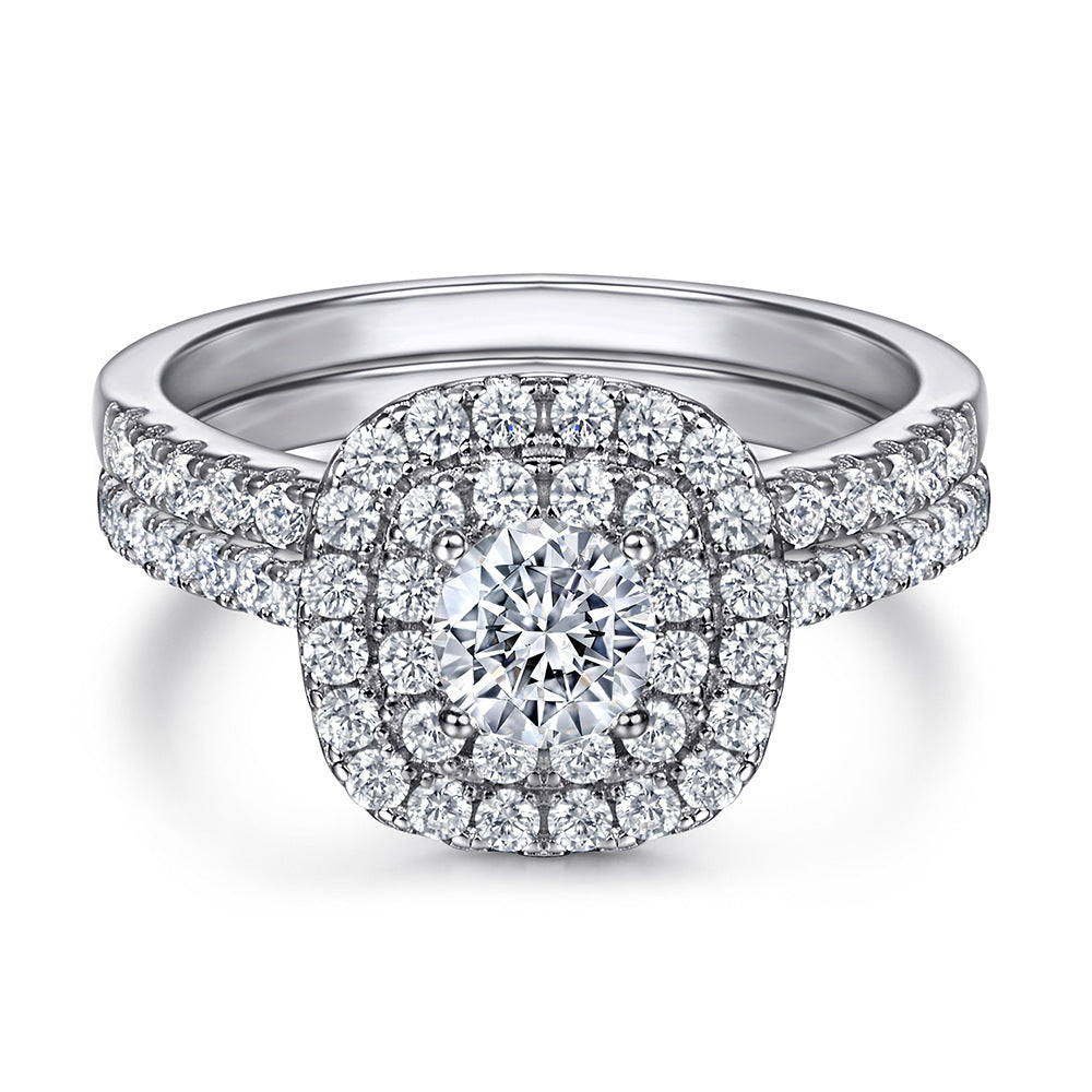 European And American Zircon Silver Ring Fashion Jewelry Women