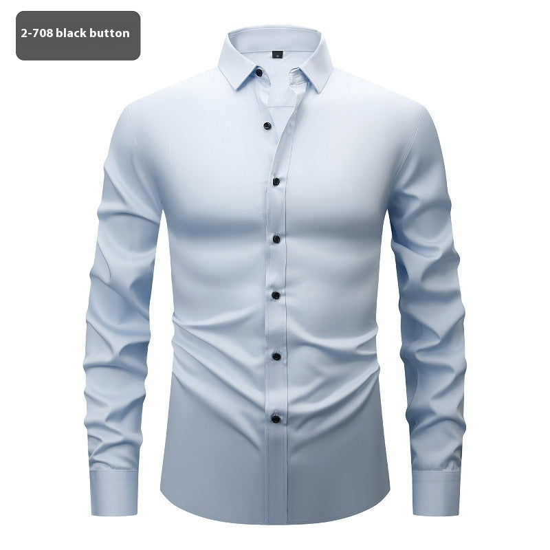 Fashion Personality Four-sided Stretch Shirt Men's Long Sleeve