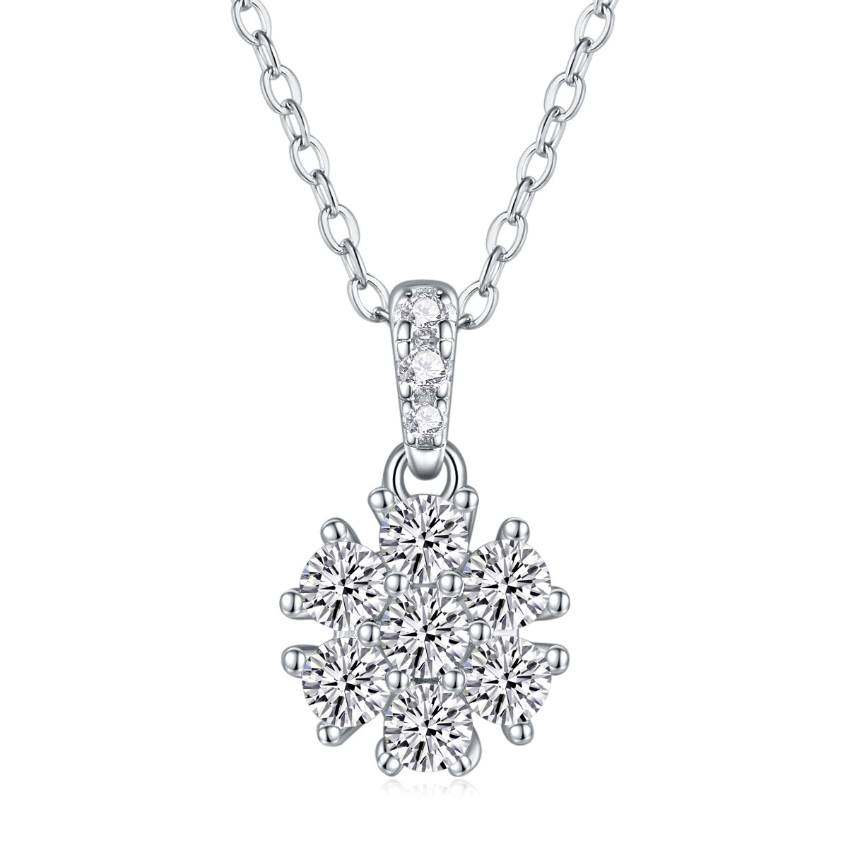 Snowflake Dance - A Fashionable And Luxurious Diamond Jewelry Pendant Set With Moissanite S925 Sterling Silver And Platinum Plating