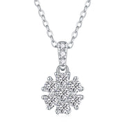 Snowflake Dance - A Fashionable And Luxurious Diamond Jewelry Pendant Set With Moissanite S925 Sterling Silver And Platinum Plating