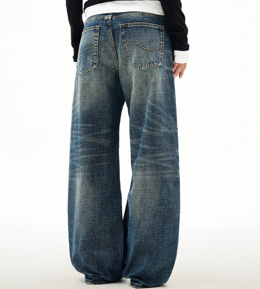 Wide Leg Jeans Men's Spring And Autumn Straight Loose Trousers