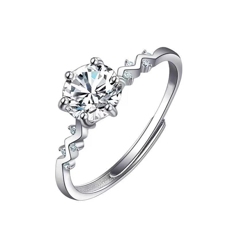 Wave Spot Drill Open Ring Women