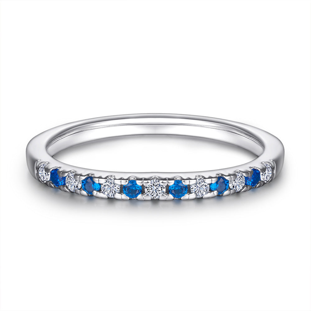 European And American Zircon Silver Ring Fashion Jewelry Women